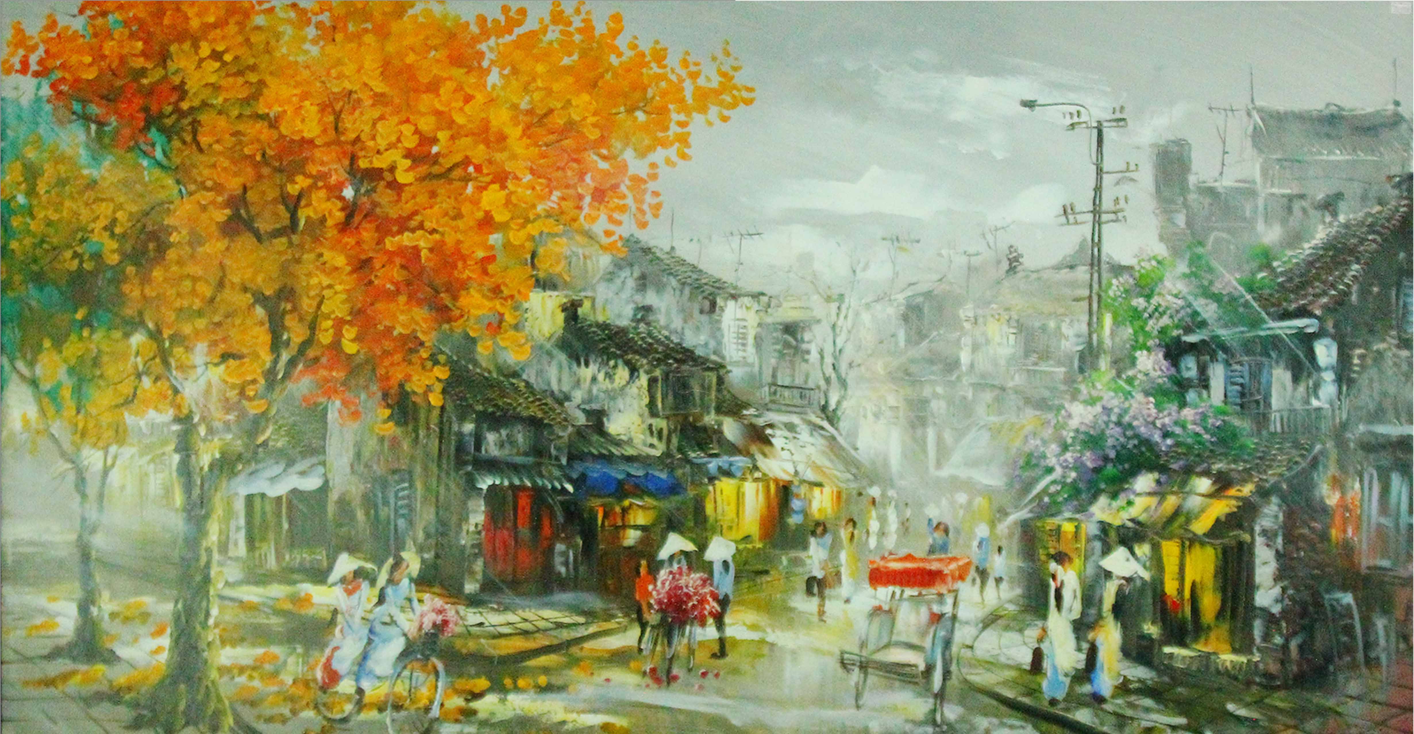 Oil painting of Old town - TSD38LHAR